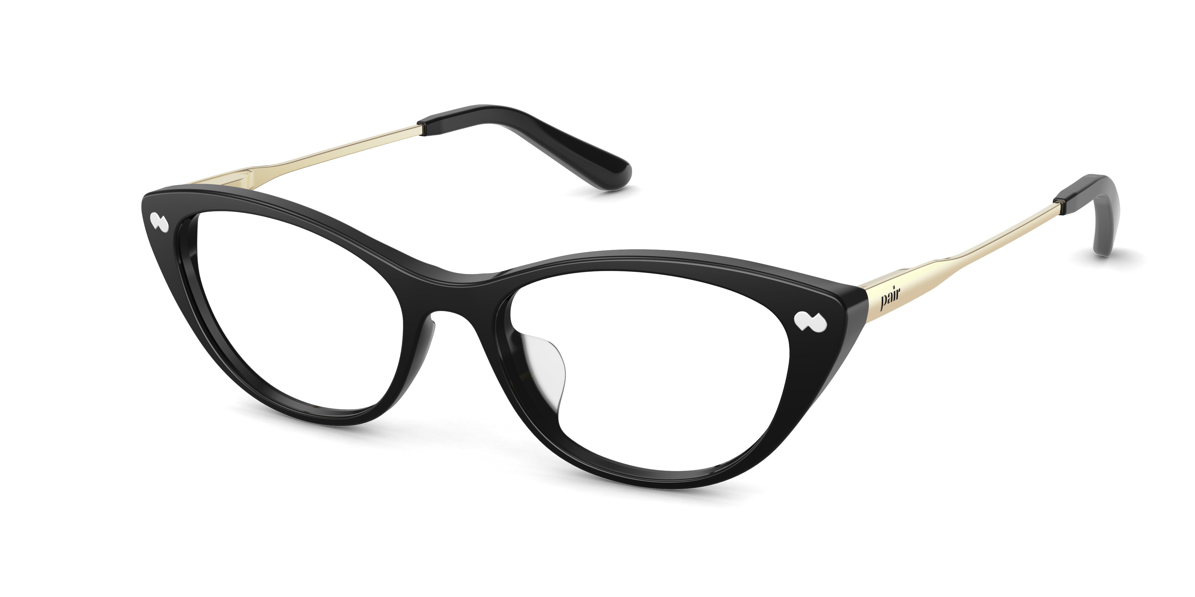 The ella - Black Acetate Gold Metal – Pair Eyewear