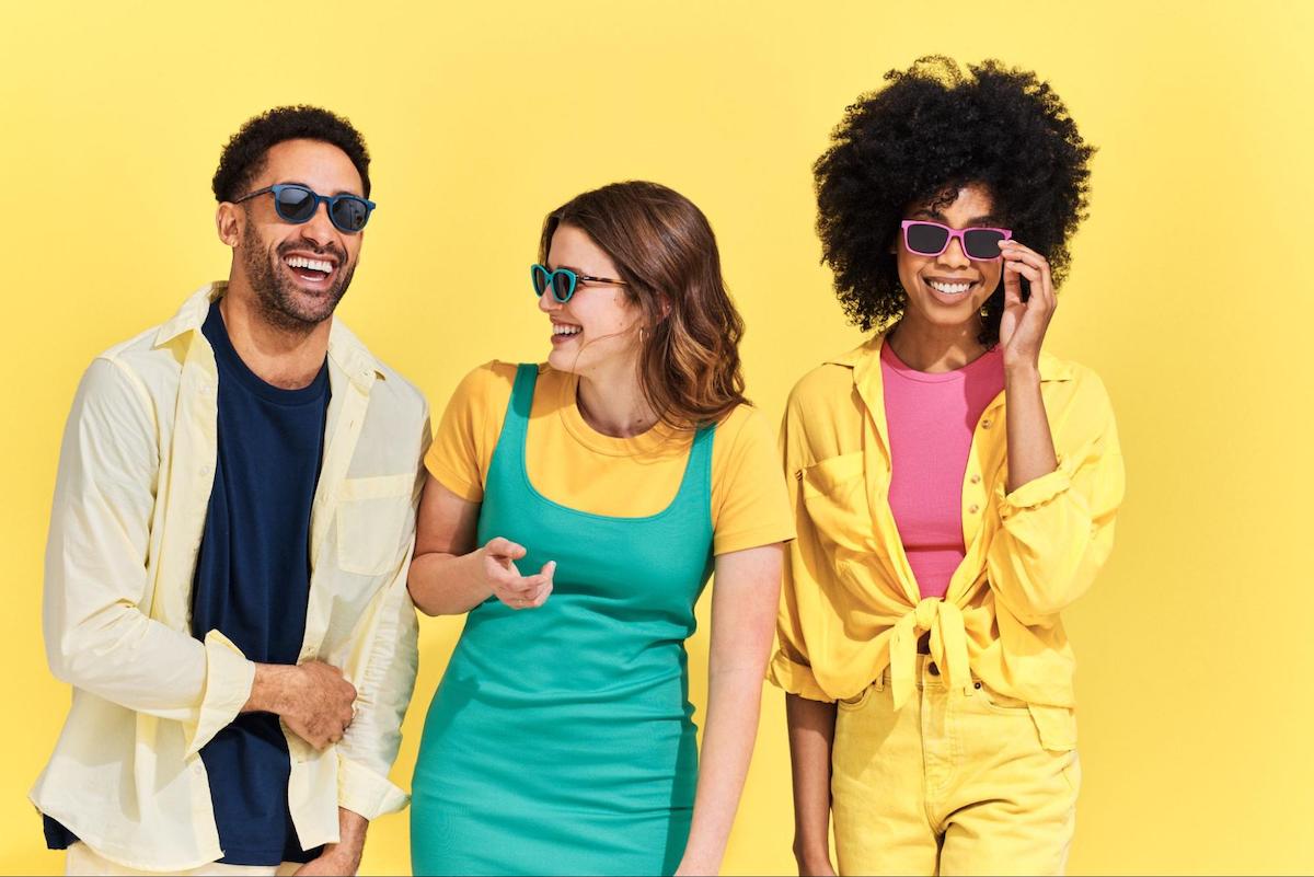 Sunglasses styles: 3 people wearing sunglasses