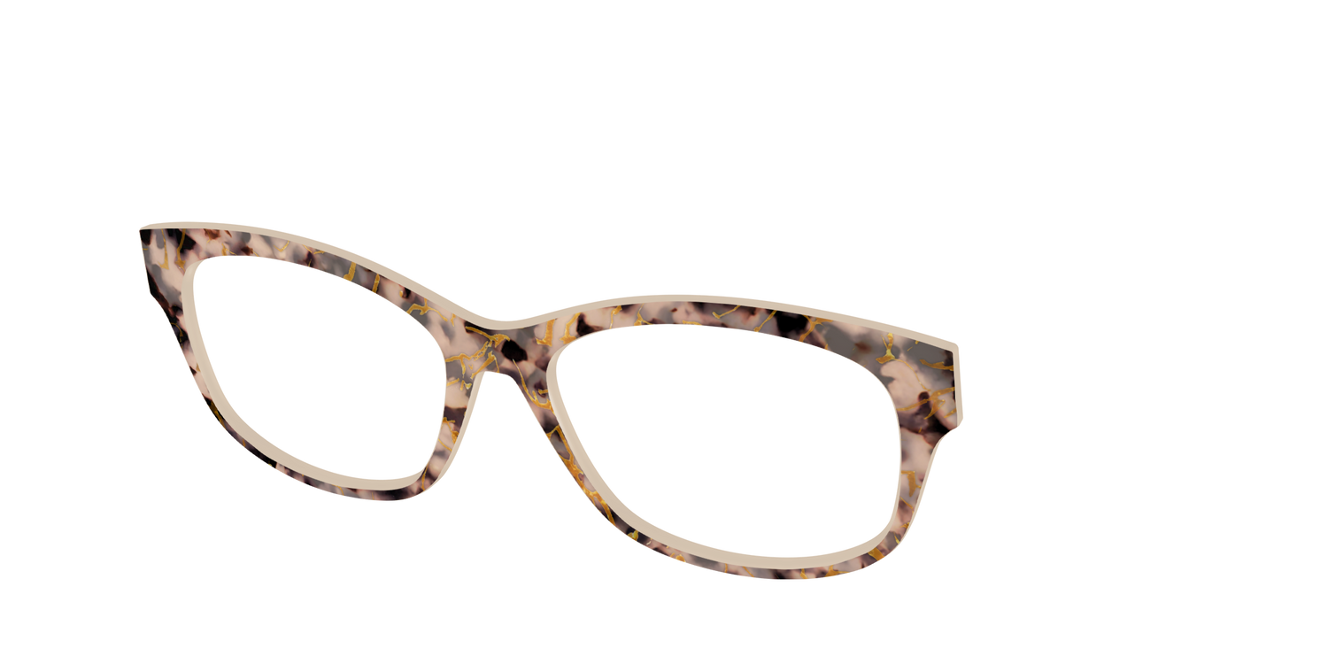 The Almond Tortoise with Gold Streaks - Angle Top Image - Pair Eyewear