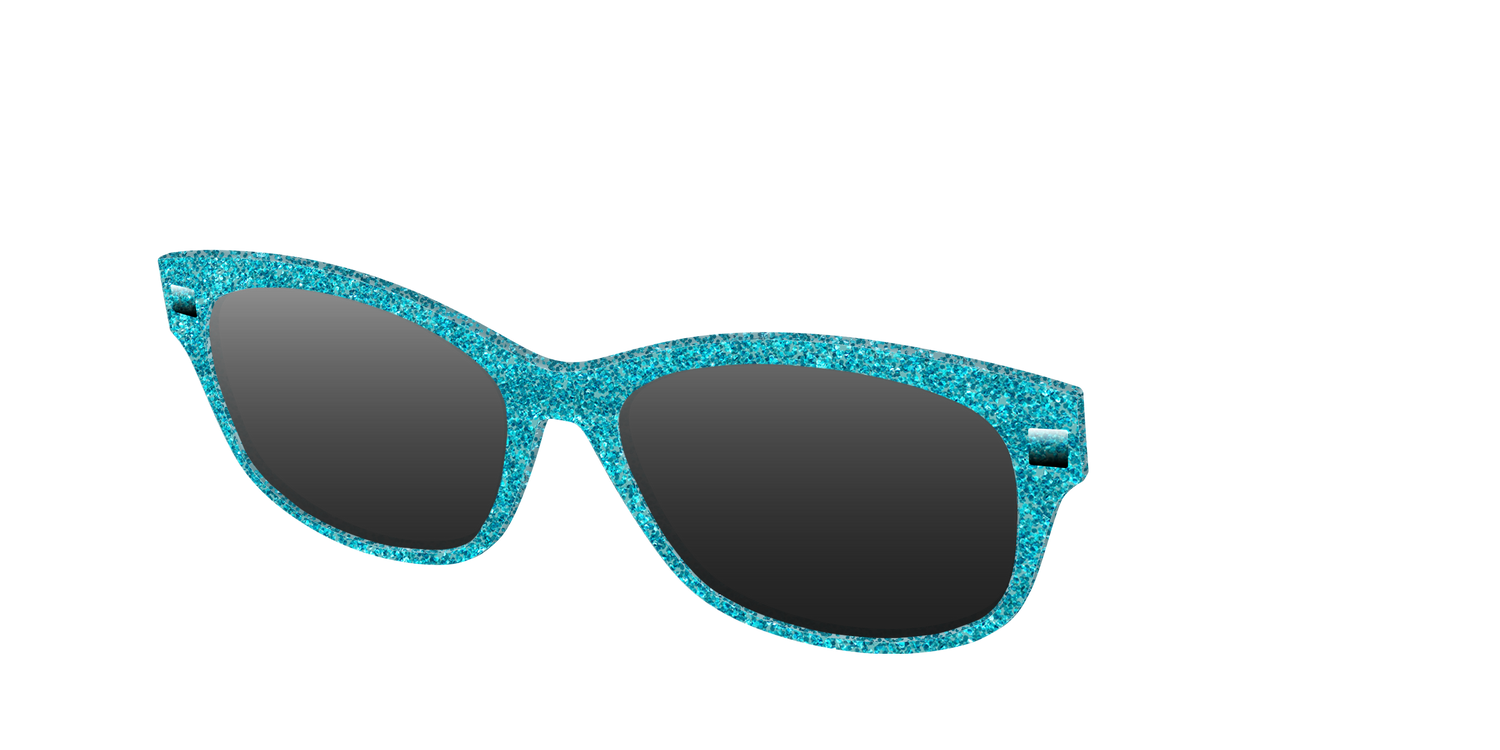 The Polarized Aquamarine Sparkle Sun Top - Angle Top Image - Pair Eyewear