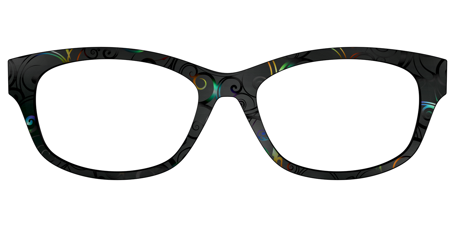 The Black Holographic Scrolls - Front Top Image - Pair Eyewear