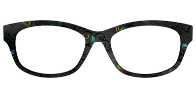 The Black Holographic Scrolls - Front Top Thumbnail - Pair Eyewear