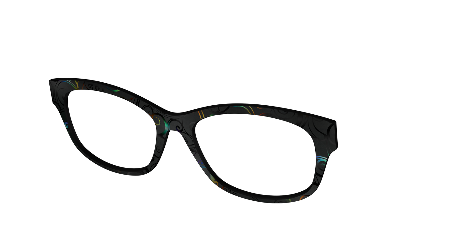 The Black Holographic Scrolls - Angle Top Image - Pair Eyewear