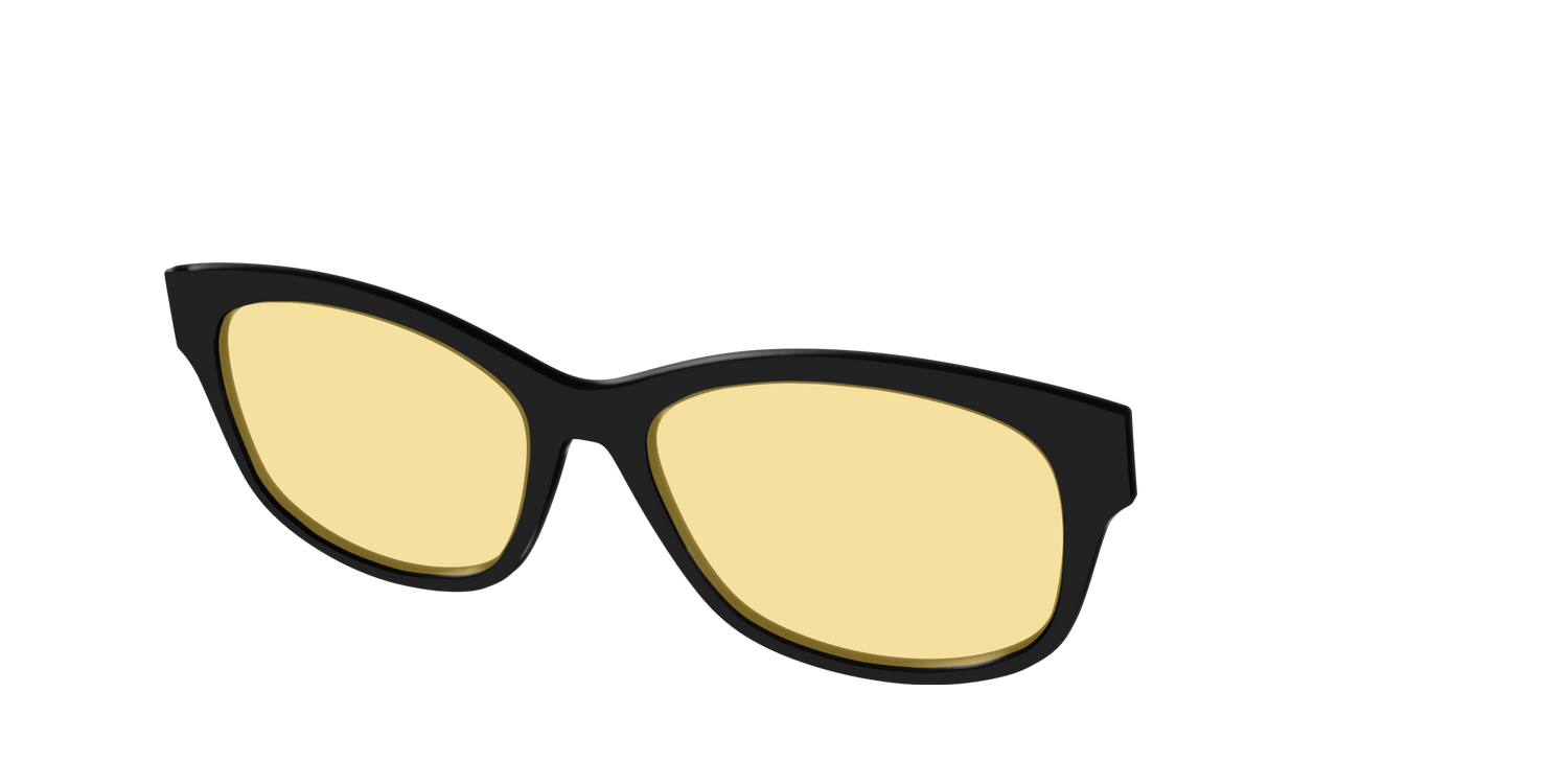 The Black With Citrine Yellow Lens - Angle Top Image - Pair Eyewear