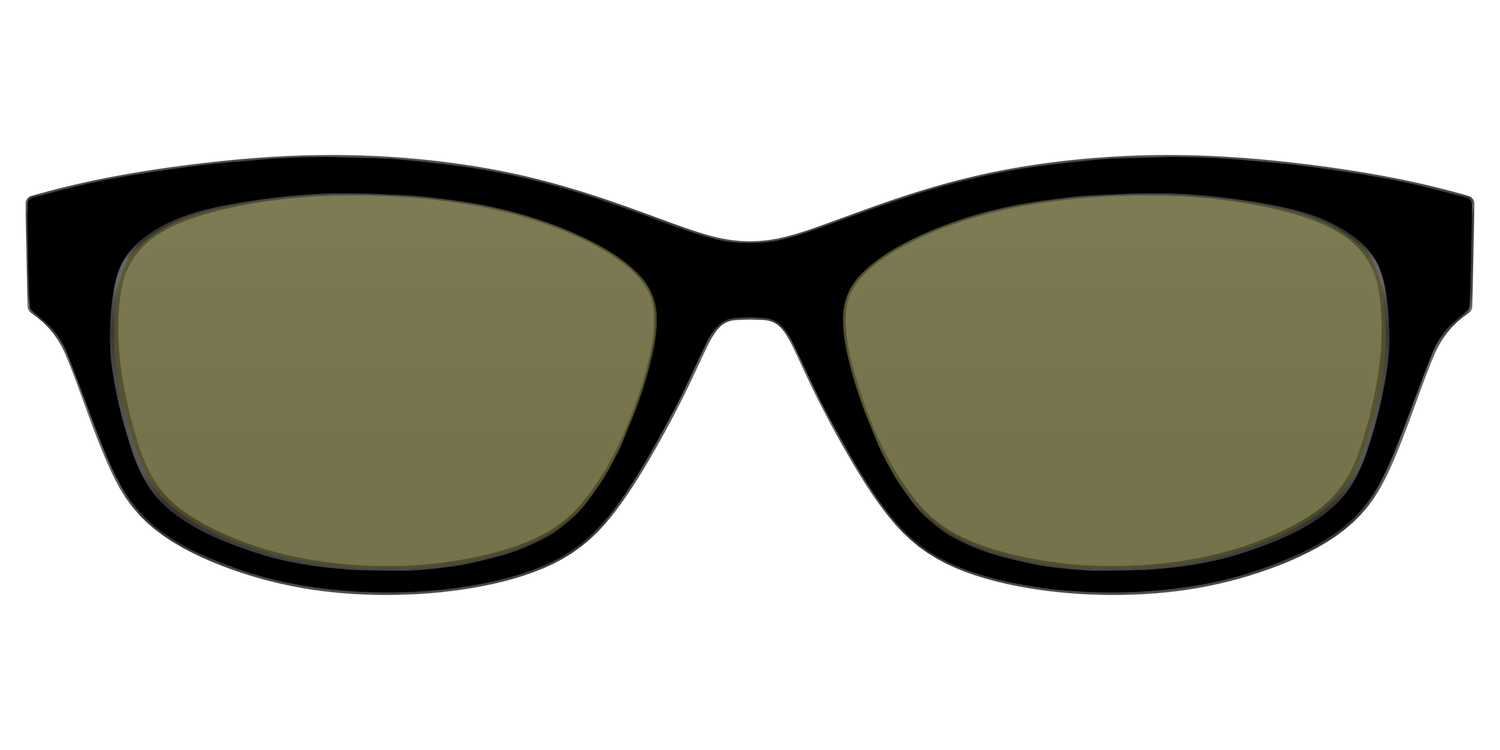 The Black with Green Racquet Sport Lens - Front Top Image - Pair Eyewear