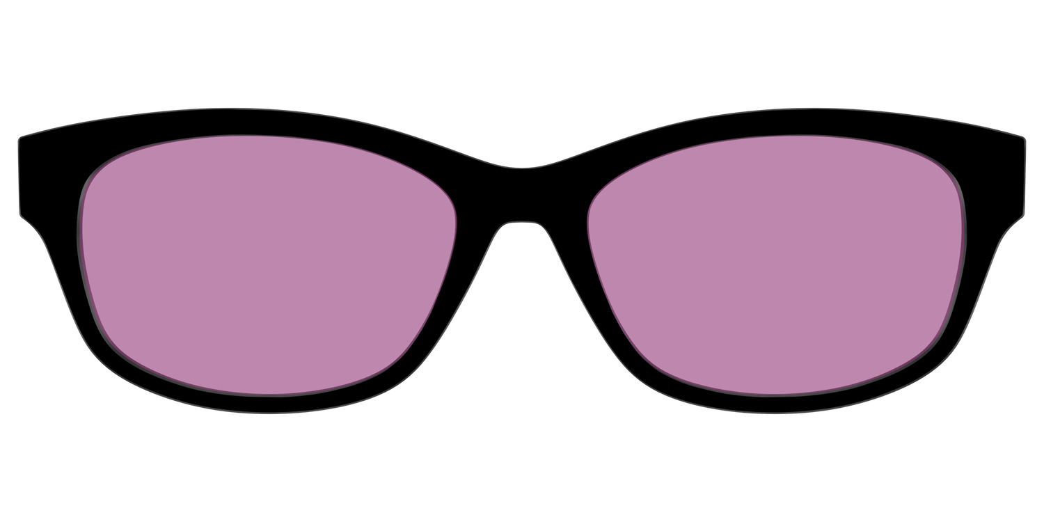 The Black with Pink Racquet Sport Lens - Front Top Image - Pair Eyewear
