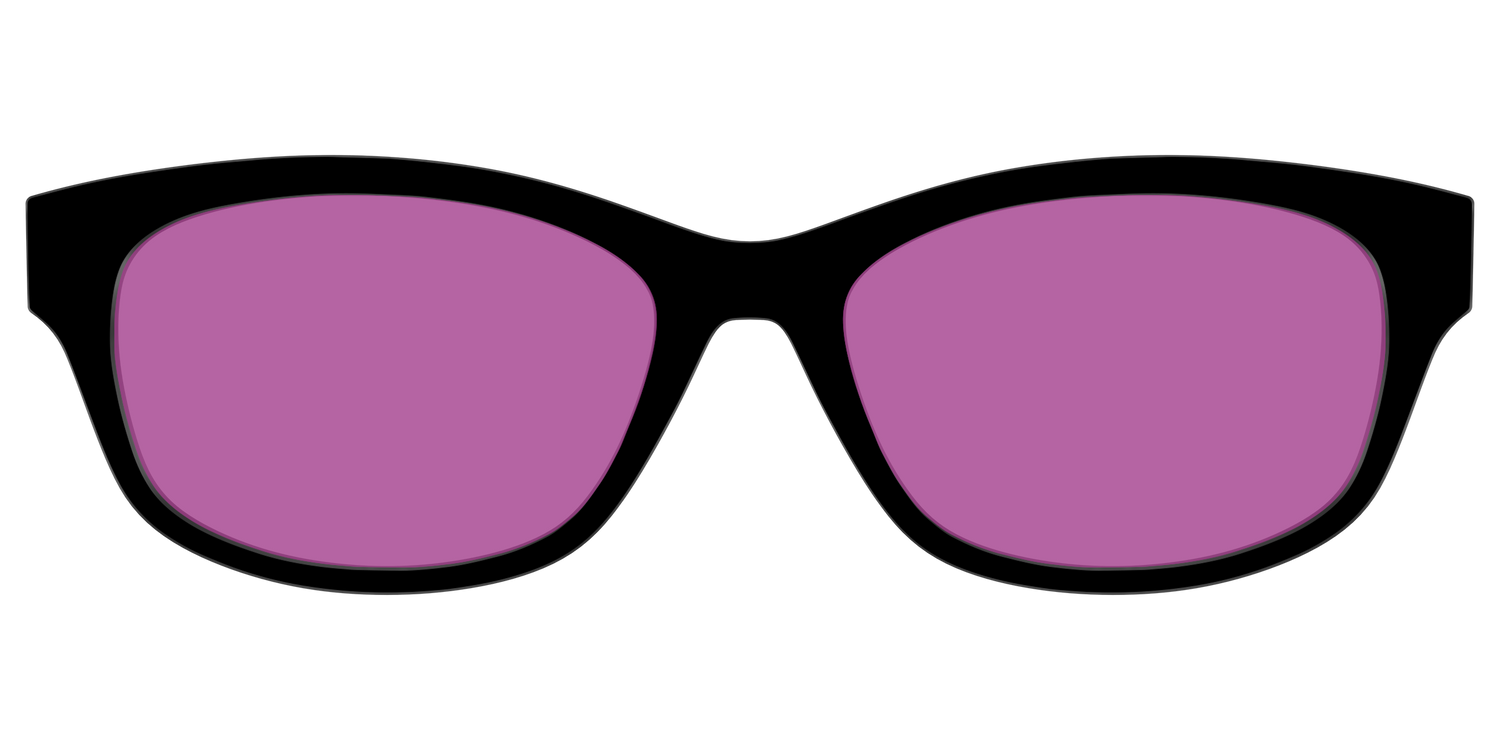 The Black with Violet Golf Lens - Front Top Image - Pair Eyewear