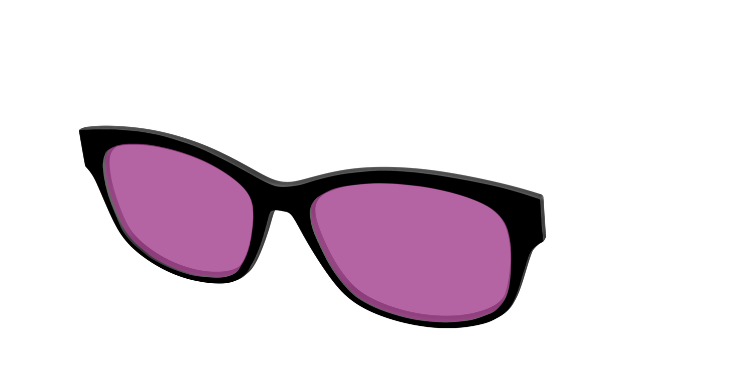 The Black with Violet Golf Lens - Angle Top Image - Pair Eyewear