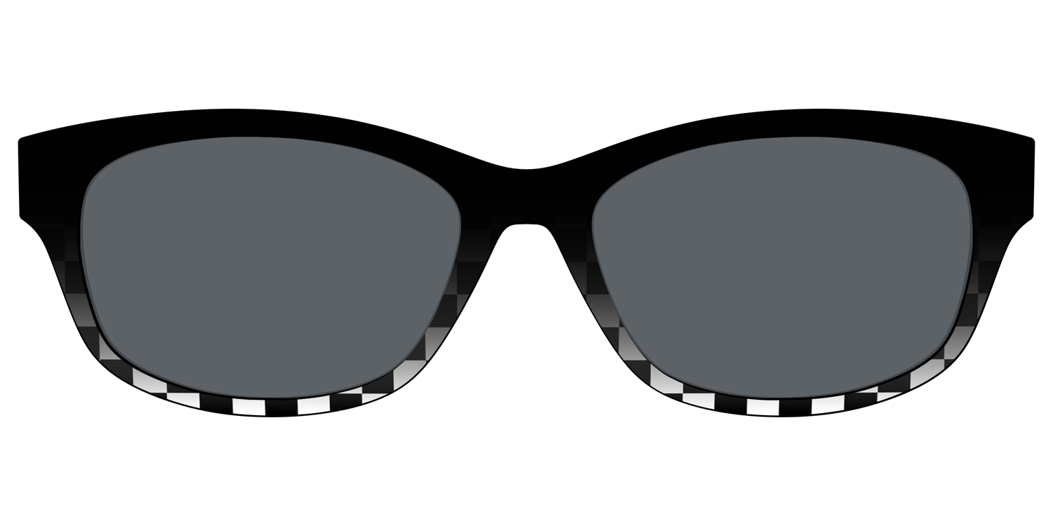 The Polarized Checkerboard Fade Sun Top - Front Top Image - Pair Eyewear