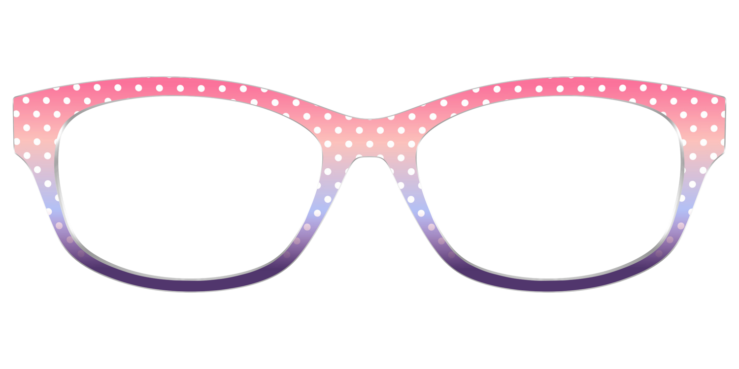 The Coral to Lilac Gradient Polka Dot - Front Top Image - Pair Eyewear