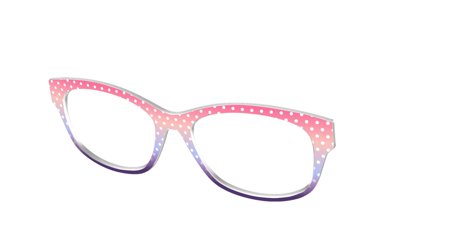 The Coral to Lilac Gradient Polka Dot - Angle Top Image - Pair Eyewear
