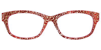 The Crimson Flair Shimmer with Gold Foil - Front Top Thumbnail - Pair Eyewear
