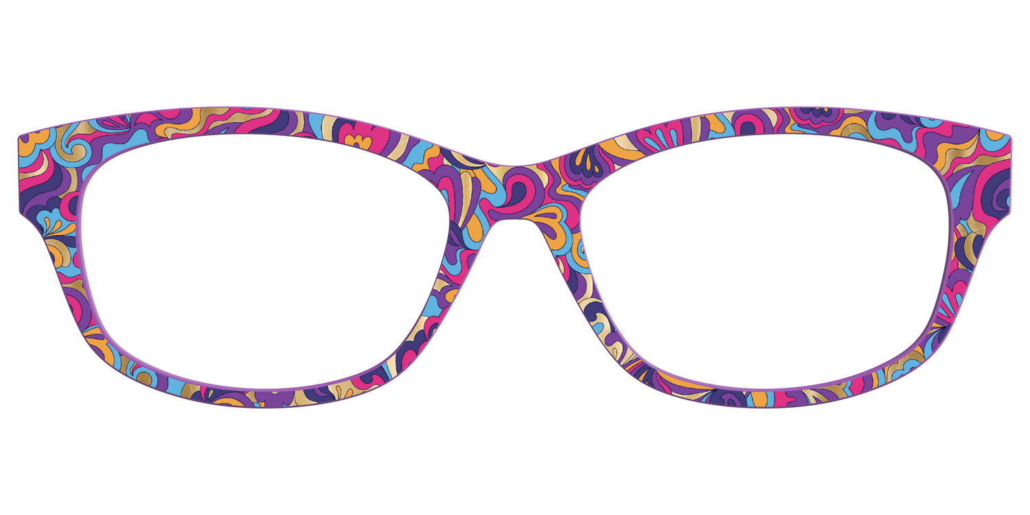 The Flower Power Paisley with Gold Foil - Front Top Image - Pair Eyewear