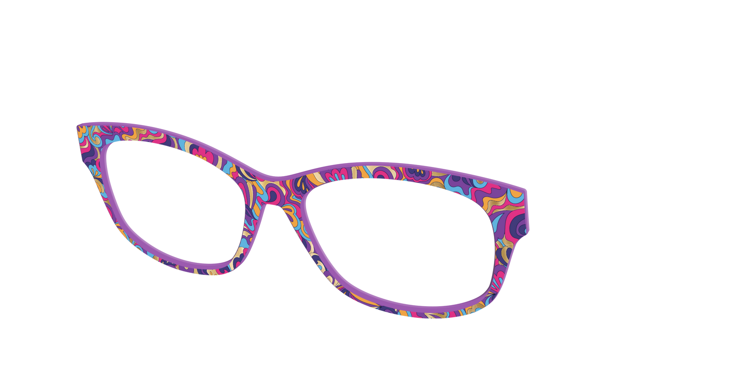 The Flower Power Paisley with Gold Foil - Angle Top Image - Pair Eyewear