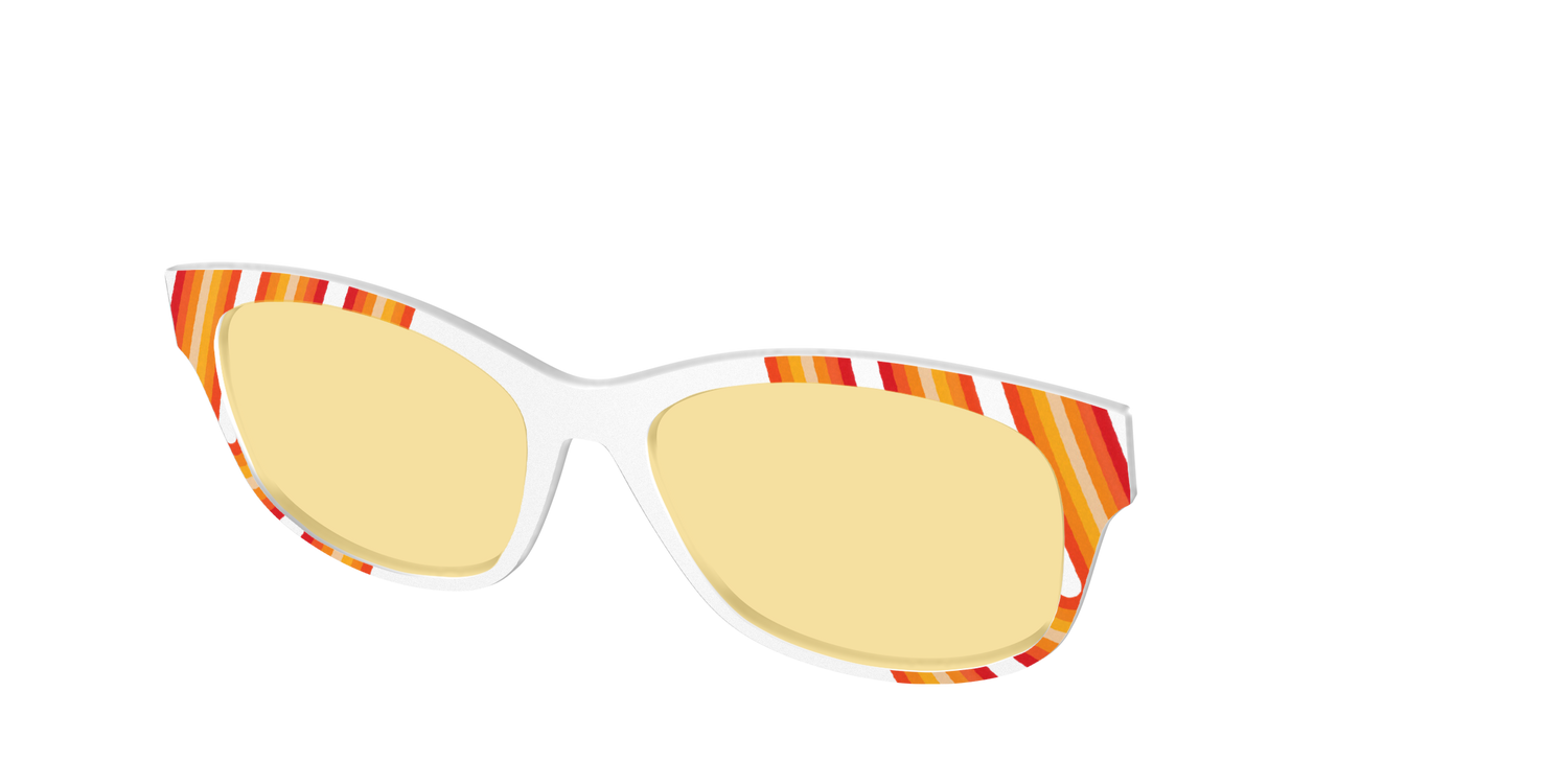 The Groovy Stripes with Citrine Yellow Lens - Angle Top Image - Pair Eyewear