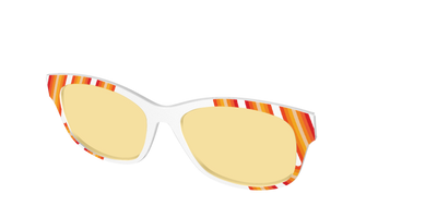 The Groovy Stripes with Citrine Yellow Lens - Angle Top Thumbnail - Pair Eyewear