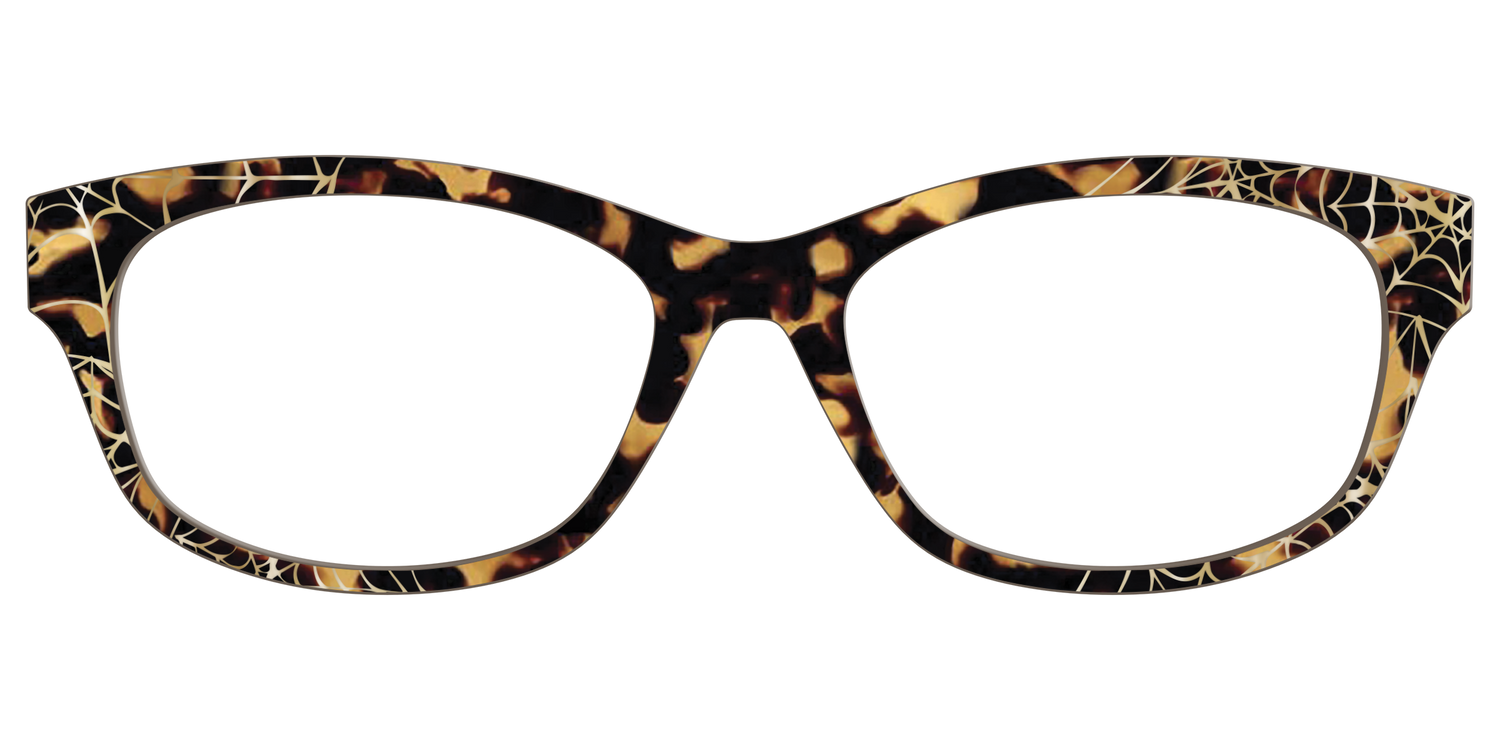 The Haunted Tortoise with Gold Foil Webs - Front Top Image - Pair Eyewear
