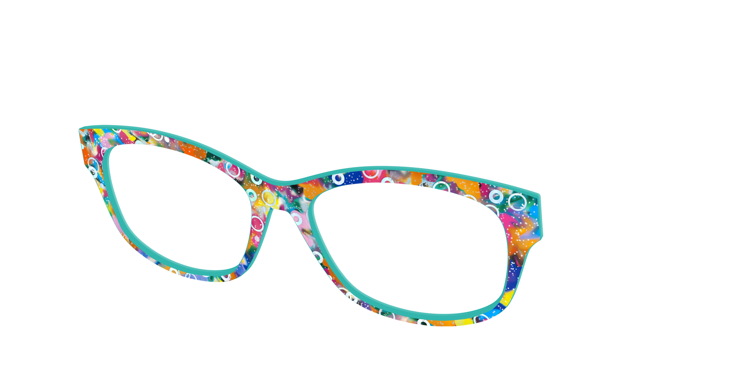The Imaginative Tortoise with Bubble Glitter - Angle Top Image - Pair Eyewear
