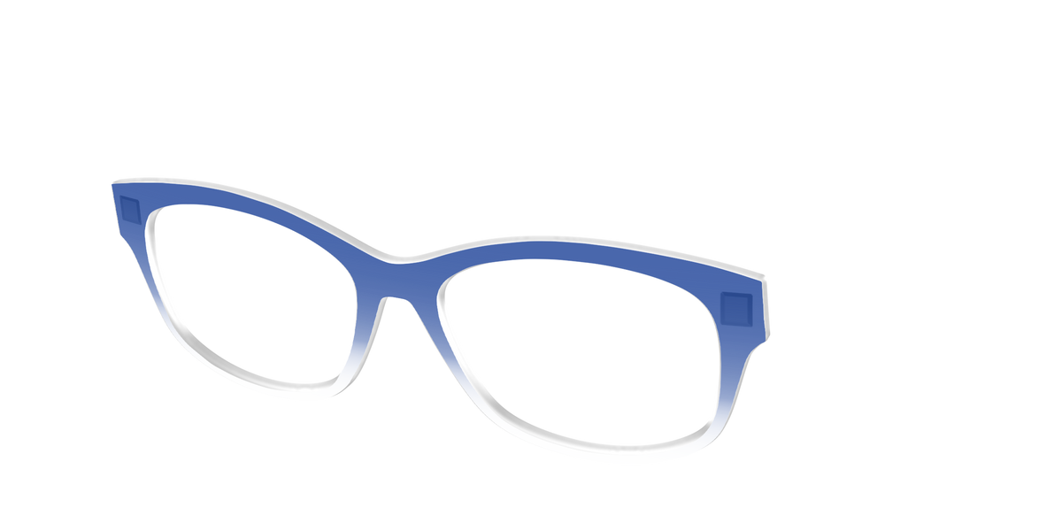 The Indigo Gradient Crystal - Angle Top Image - Pair Eyewear