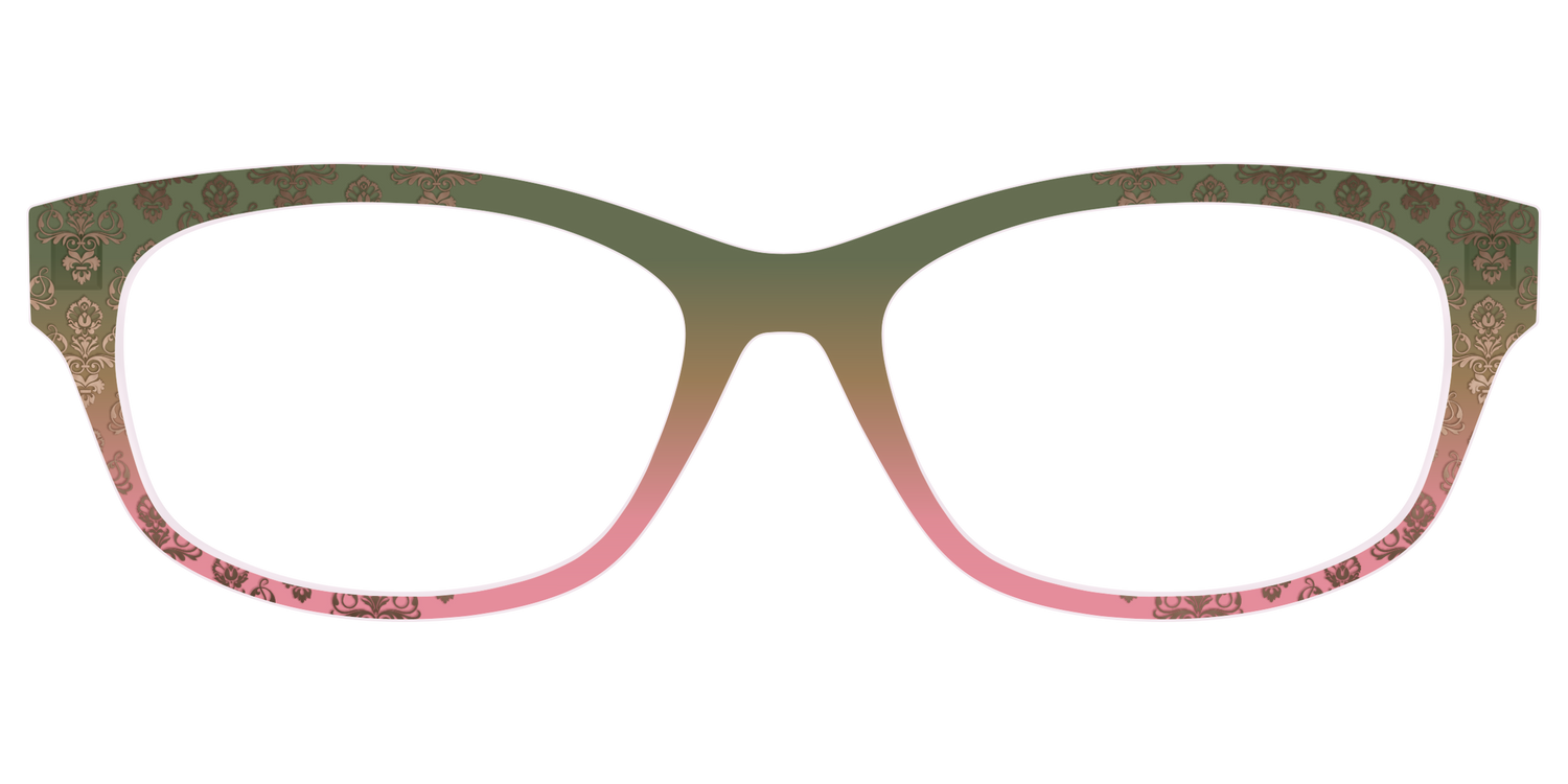 The Olive to Rose Trellis with Champagne Foil - Front Top Image - Pair Eyewear