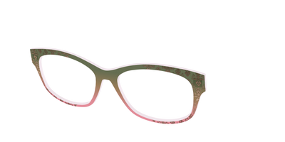 The Olive to Rose Trellis with Champagne Foil - Angle Top Thumbnail - Pair Eyewear