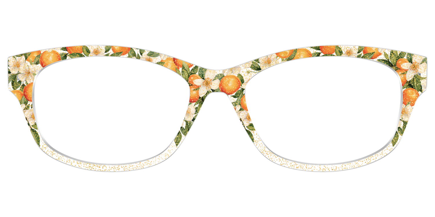 The Orange Blossom Glitter Crystal - Front Top Image - Pair Eyewear