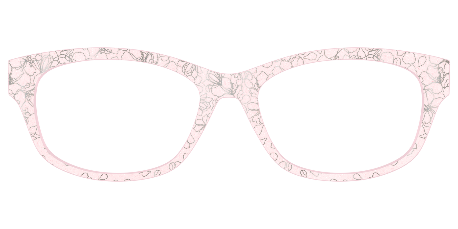 The Pink Shimmer Petals with Silver Foil - Front Top Image - Pair Eyewear