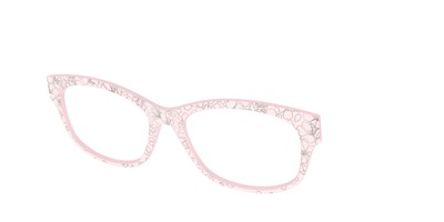 The Pink Shimmer Petals with Silver Foil - Angle Top Thumbnail - Pair Eyewear