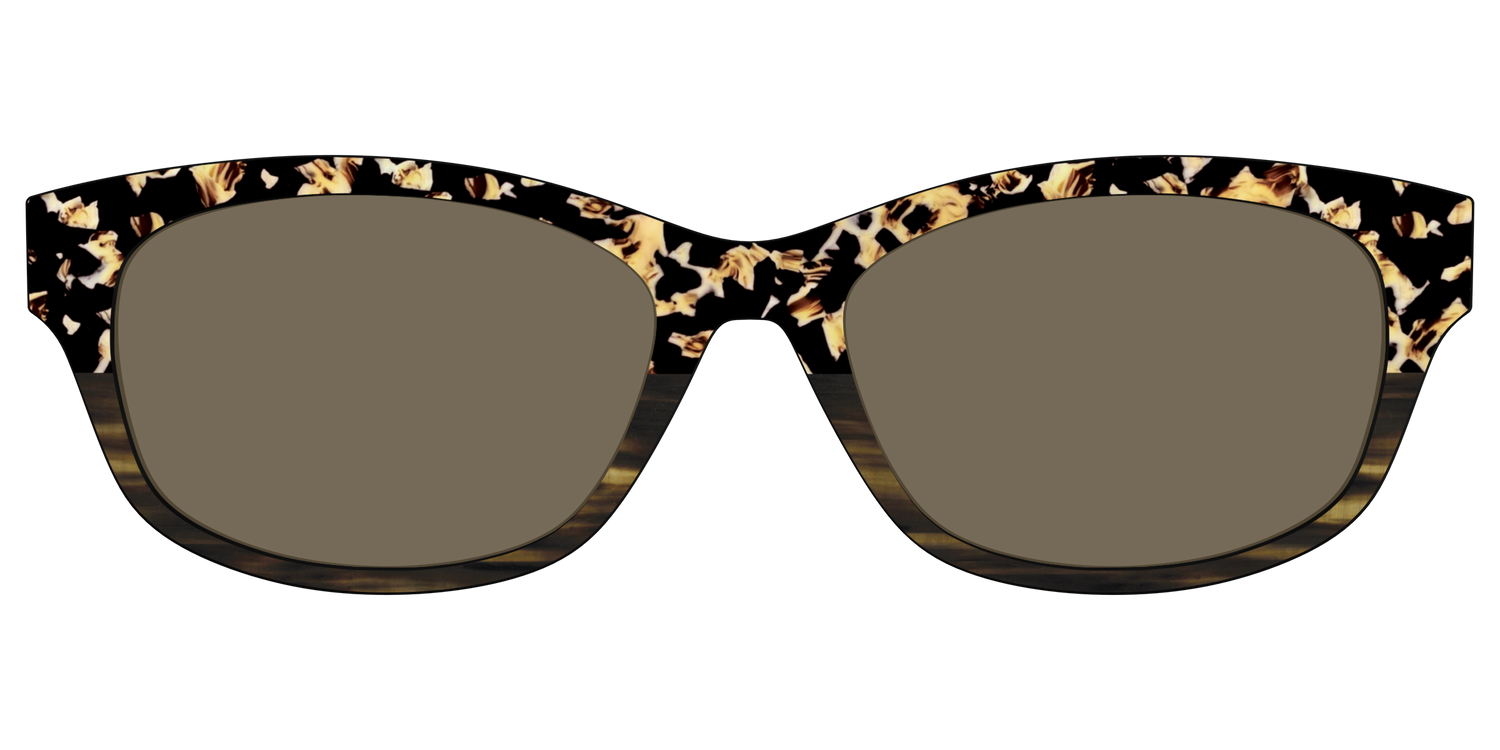 The Polarized Caramel Tortoise Horn Split Sun Top - Front Top Image - Pair Eyewear