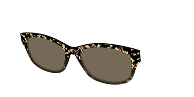 The Polarized Caramel Tortoise Horn Split Sun Top - Angle Top Thumbnail - Pair Eyewear