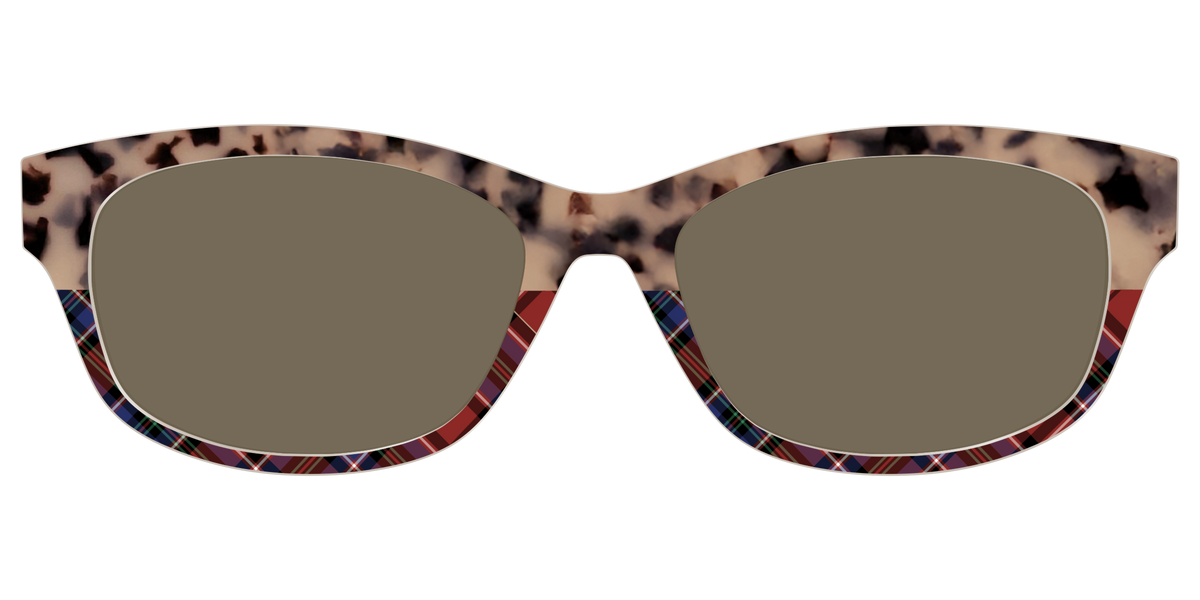 The Polarized Cookie Dough Tortoise & Plaid Split Sun Top - Front Top Image - Pair Eyewear