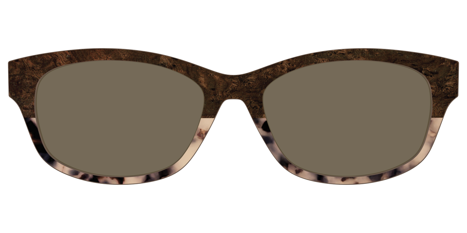 The Polarized Dark Oak Tortoise Split Sun Top - Front Top Image - Pair Eyewear