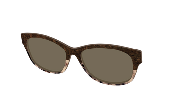 The Polarized Dark Oak Tortoise Split Sun Top - Angle Top Thumbnail - Pair Eyewear