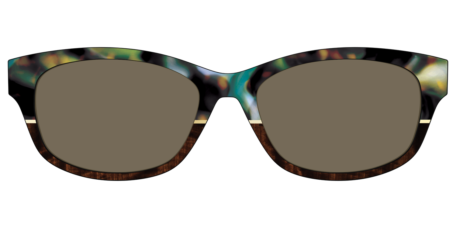 The Polarized Mirage Split with Gold Foil Sun Top - Front Top Image - Pair Eyewear