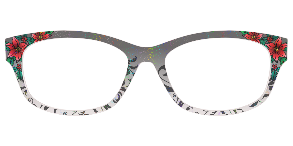 The Romantic Poinsettia Holographic Crystal - Front Top Image - Pair Eyewear