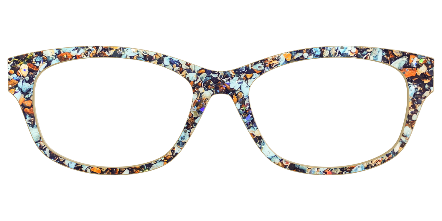 The Seashell Tortoise with Holographic Glitter - Front Top Image - Pair Eyewear