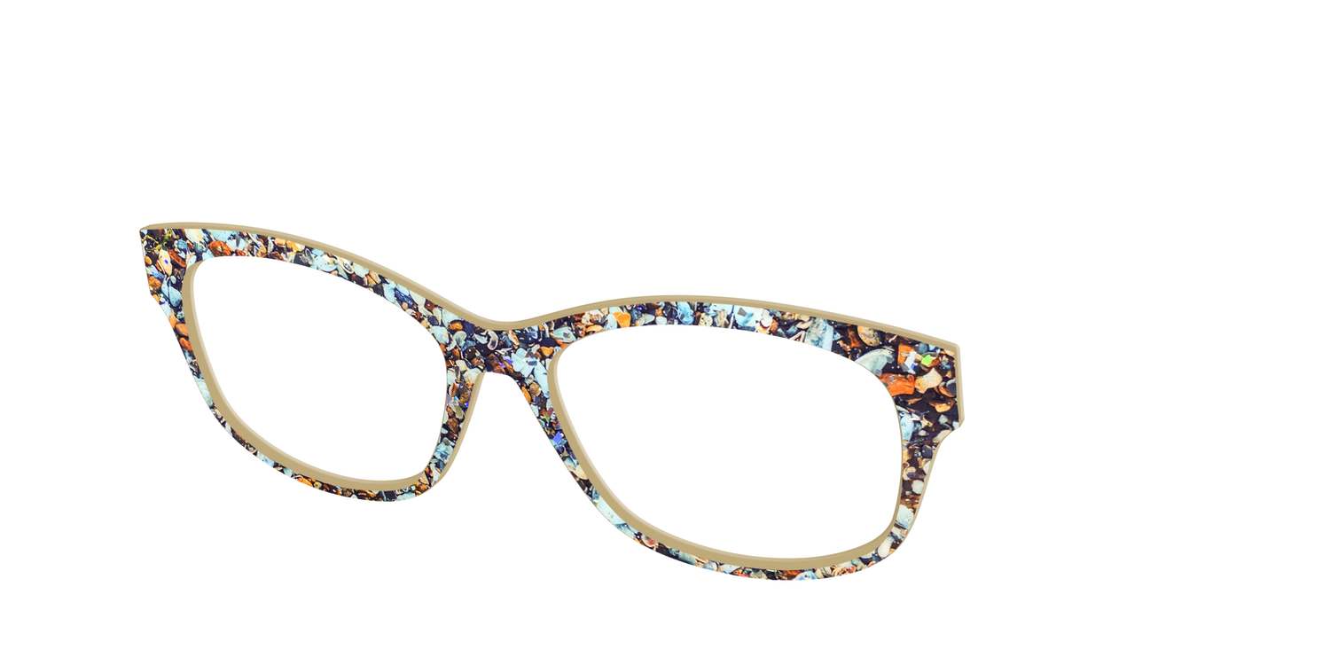 The Seashell Tortoise with Holographic Glitter - Angle Top Image - Pair Eyewear