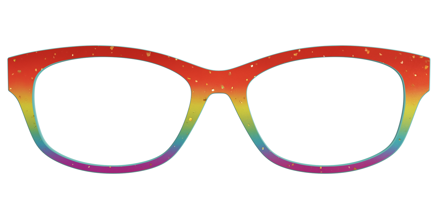 The Spectrum Gradient with Gold Flakes - Front Top Image - Pair Eyewear