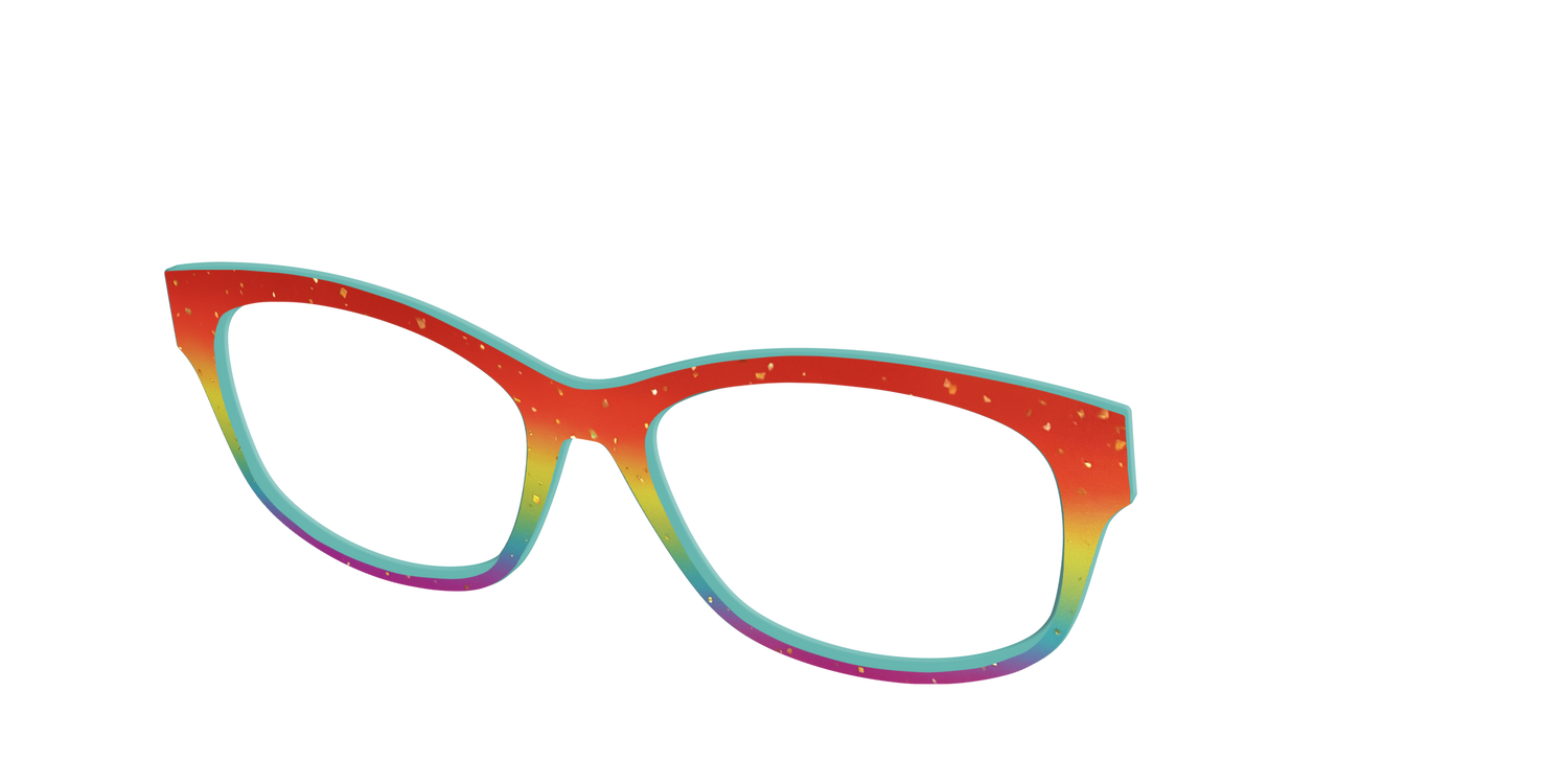 The Spectrum Gradient with Gold Flakes - Angle Top Image - Pair Eyewear