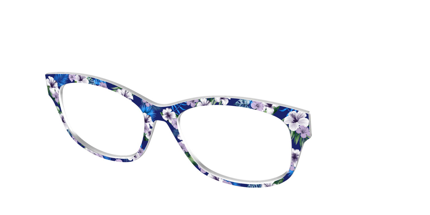The Tropical Blue Blossoms - Angle Top Image - Pair Eyewear