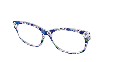 The Tropical Blue Blossoms - Angle Top Thumbnail - Pair Eyewear