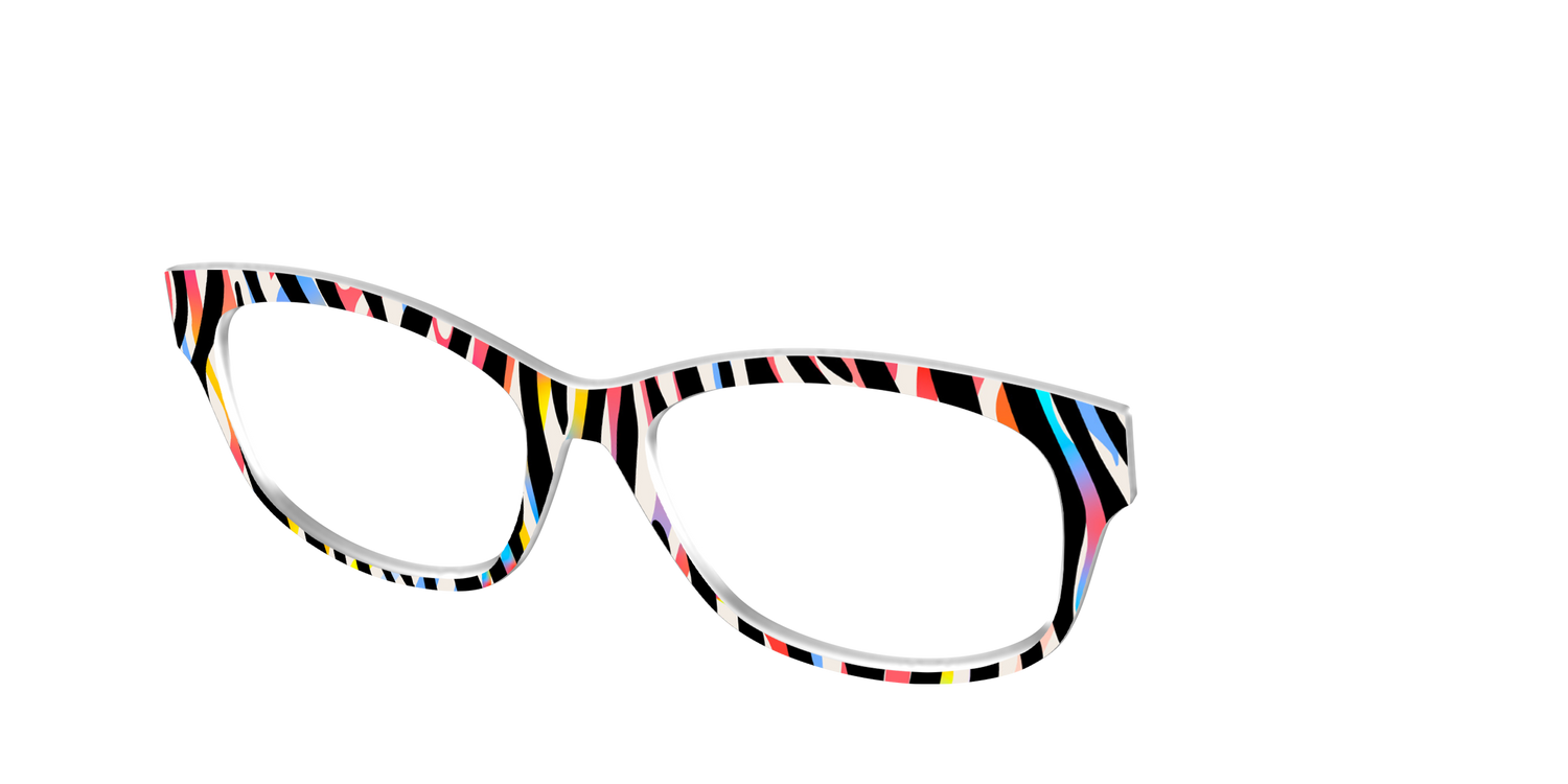 The Vivid Zebra Stripes - Angle Top Image - Pair Eyewear