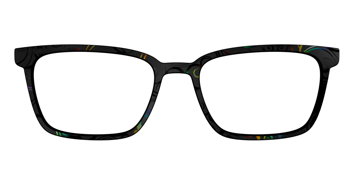 The Black Holographic Scrolls - Front Top Image - Pair Eyewear