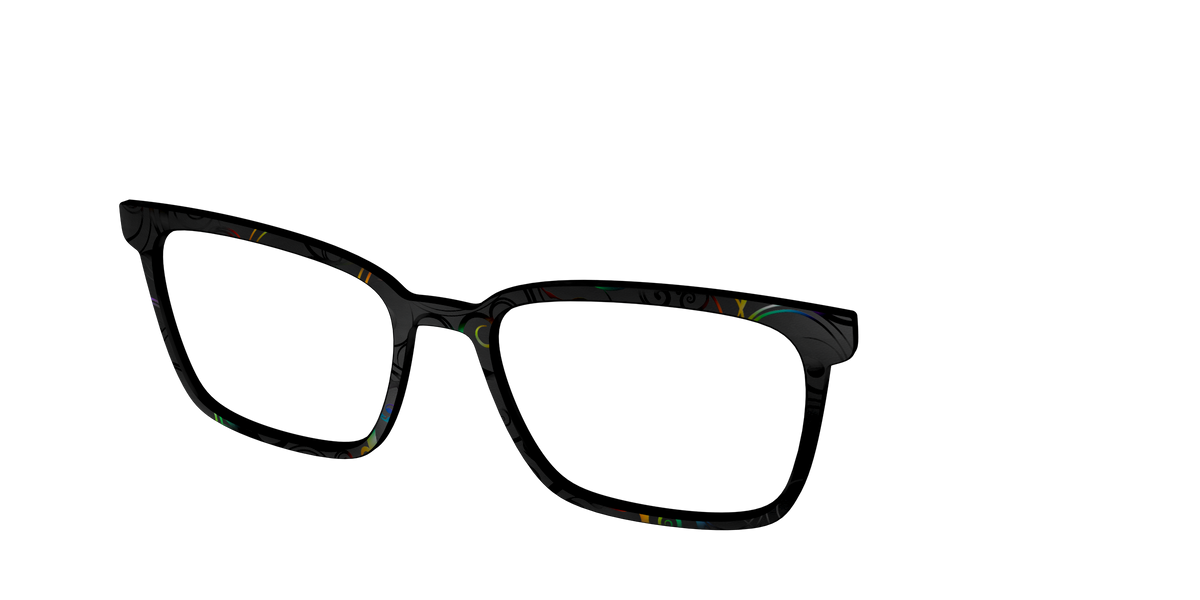 The Black Holographic Scrolls - Angle Top Image - Pair Eyewear