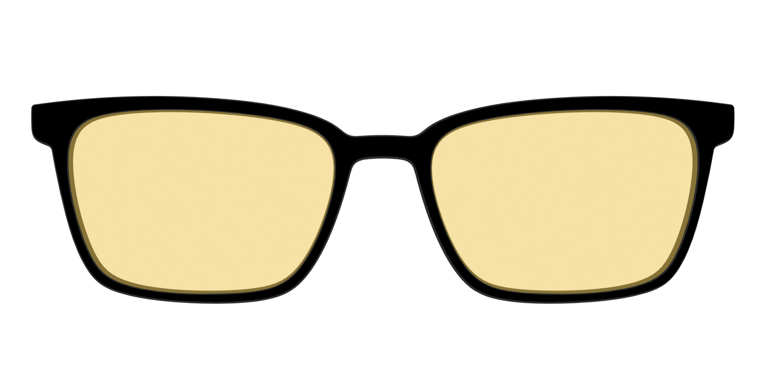 The Black With Citrine Yellow Lens - Front Top Image - Pair Eyewear