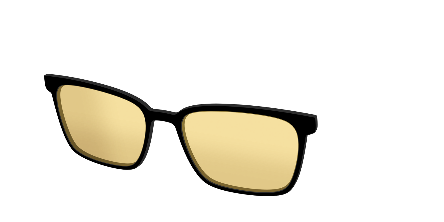 The Black With Citrine Yellow Lens - Angle Top Image - Pair Eyewear