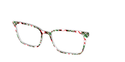 The Evergreen Plaid with Foil Crystal - Angle Top Thumbnail - Pair Eyewear