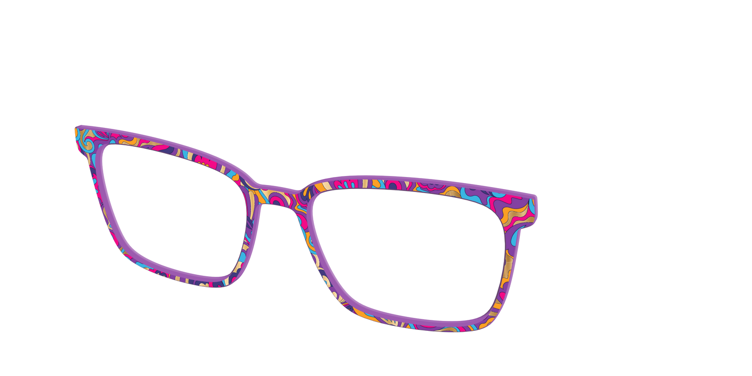 The Flower Power Paisley with Gold Foil - Angle Top Image - Pair Eyewear