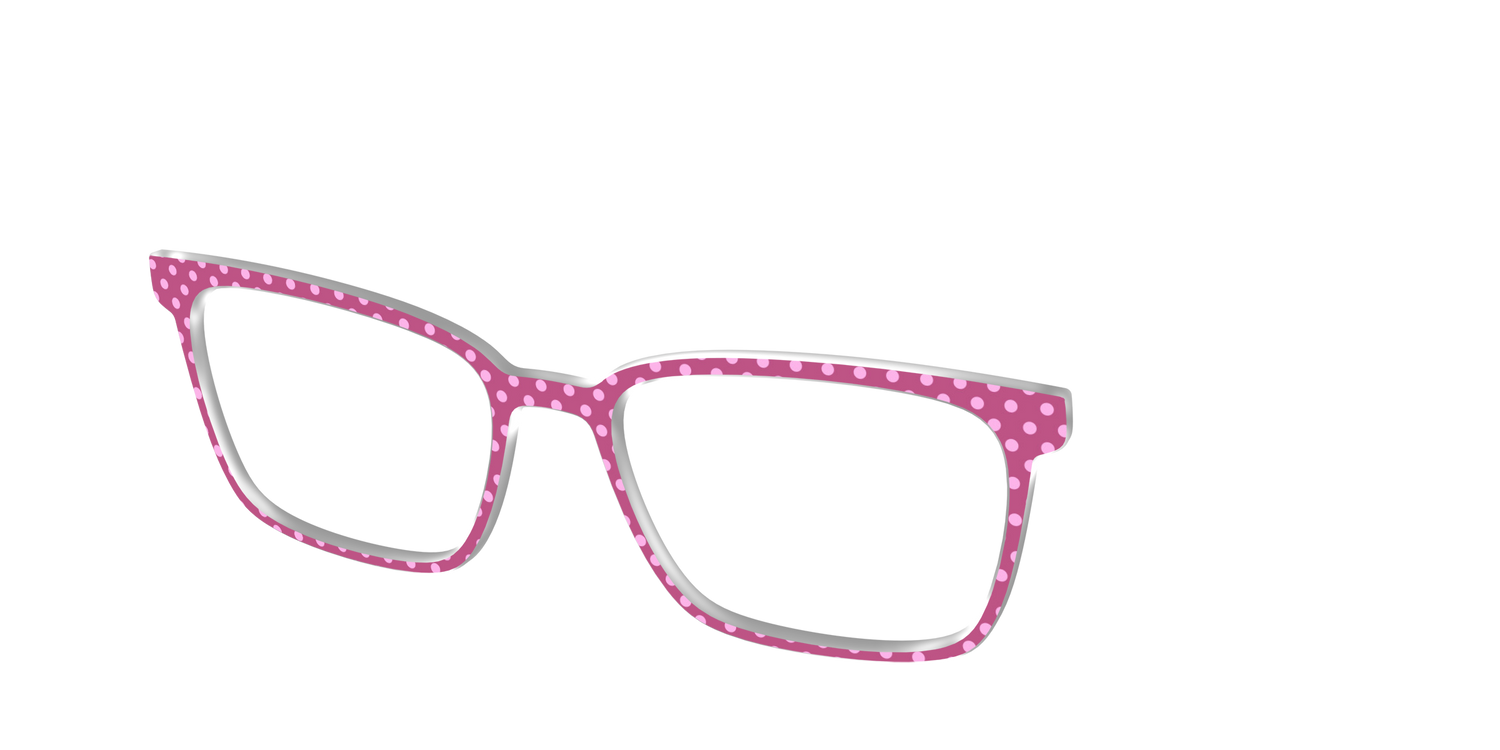 The Fuchsia Polka Dots - Angle Top Image - Pair Eyewear