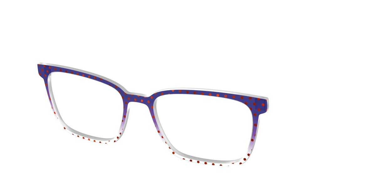 The Galactic Plum Gradient Crystal Polka Dots - Angle Top Image - Pair Eyewear
